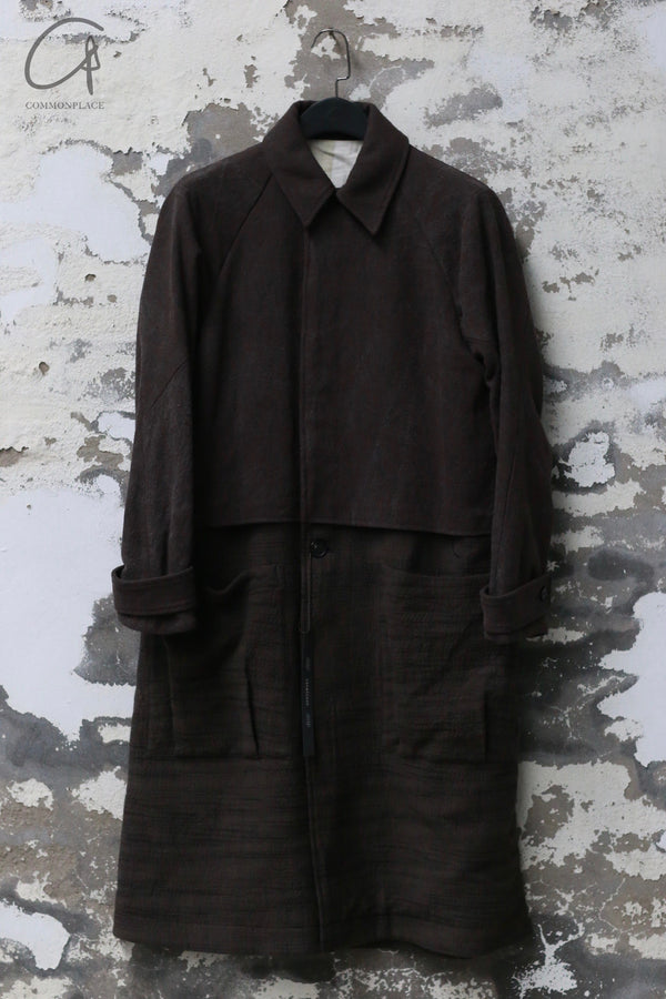 DEVOA 24 autumn and winter patchwork large pocket jacket DVA-CT-KS2GT-MERANGE BLACK CT-KS2GT